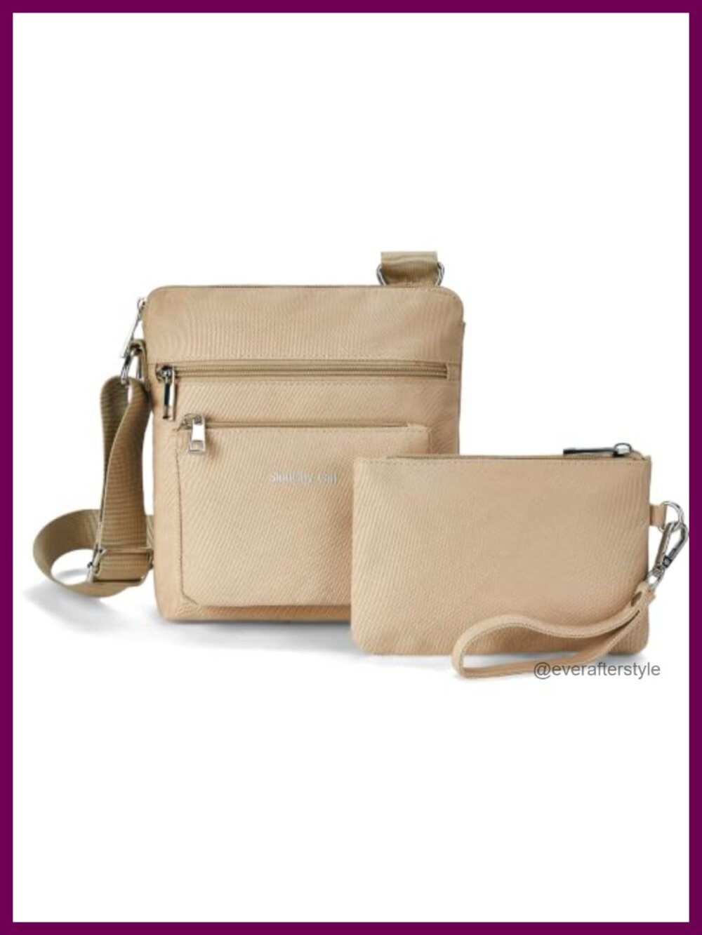 Nylon Canvas Crossbody Bag Water-Resistant Wallet Purse 2 Piece Adjustable Strap